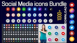 1000 social media icons Logos Png Vector amp svg Bundle ZIP File Free Download icon Design [upl. by Chiou]