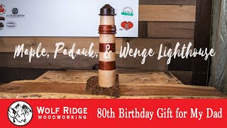 Woodturning Maple Padauk amp Wenge Lighthouse [upl. by Seidler323]