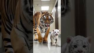 The tiger is so majestic and the baby tiger is super cute tiger nature shortvideo shorts cat [upl. by Diraj129]