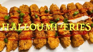 Halloumi Fries  Super Crispy Middle Eastern Style Mozzarella Cheese Sticks  Just Four Ingredients [upl. by Kylander]