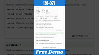 1Z0071 Certification Exam Dumps  Uptodate and Totally free [upl. by Annavaig]