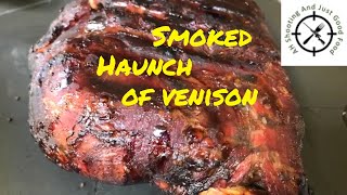 Smoked Venison haunch on the Weber Smokey Mountain AHSAJGF [upl. by Mailand]