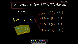 ❖ Factoring Trinomials A quadratic Trinomial by Trial and Error ❖ [upl. by Phillis]