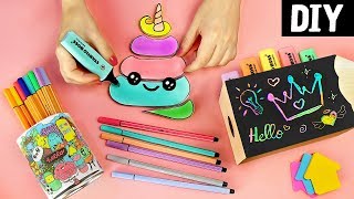 DIYs Lindos e Coloridos para Decorar 🌈💟 Cocozinho Unicórnio Porta Canetas e Porta Treco [upl. by Worra]