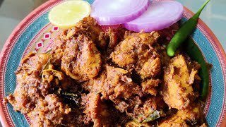 Chettinad Chicken Fry Recipe in Tamil  Kittus Food Shelter [upl. by Anaerb]