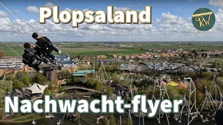 NACHTWACHTFLYER Plopsaland De Panne 2023 onride [upl. by Berglund]