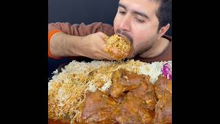 ASMR EATING SPICY CHICKEN CURRY🔥 BASMATI RICE  shorts mukbangnasmreating mukbangasmr asmr [upl. by Anihsat]