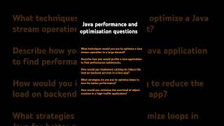 Java interview questions on performance and optimisation java experienced cache memory advanced [upl. by Allerim]