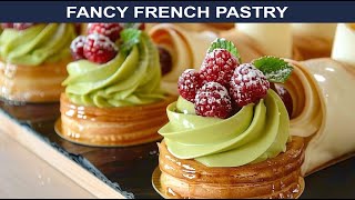 French Dessert Fantasy Patisserie Taste of France Chocolate Raspberry Fancy Extravagant Cake Pastry [upl. by Picardi]