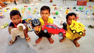 gadi wala cartoon  toy helicopter ki video  jcb cartractorbusmini tarctor  train baribe 9 [upl. by Eanert]