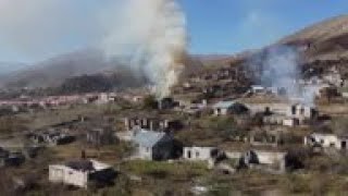 Ethnic Armenians flee village as Azeris take control [upl. by Enilarac]