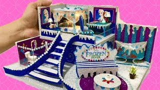 DIY Miniature Frozen ELsa Dollhouse  DIY FRozen Elsa Castle [upl. by Robbi]