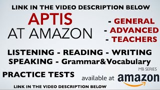 APTIS AT AMAZON Practice Tests for APTIS General Advanced amp Teachers Get your best results [upl. by Edmea964]