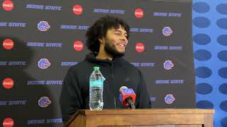 Boise State linebacker Andrew Simpson meets with the media after 6230 win over Utah State [upl. by Sweeney]