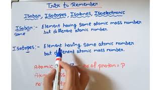 Trick to remember Isobar Isotopes Isotones  Isoelectronic [upl. by Carin]