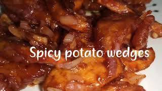 Chilli potato  Potato wedges  Spicy potato wedges  potato recipe [upl. by Adala]