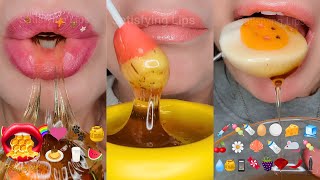 Satisfying ASMR Eating Emoji Food 15 minute Compilation Mukbang 먹방 [upl. by Elletnuahc]