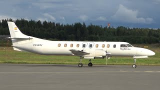 Flightline Fairchild Swearingen Metroliner ECGXJ at TamperePirkkala [upl. by Rfinnej]