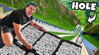 2000 Golf Balls Vs Olympic Ski Jump Can We Get A Hole In One [upl. by Lauretta]