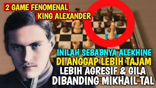 2 GAME FENOMENAL TRIK CATUR MEMATIKAN ALEXANDER ALEKHINE [upl. by Mckeon]