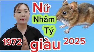 tuổi Nhâm Tý nữ mệnh SN 1972 xem năm 2025 vận hạn ra sao [upl. by Whitman512]