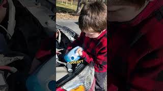 Dad Teaches Son to Refill Windshield Washer Fluid 😱 😂 [upl. by Yelrebmik11]