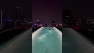 137 Pillars Bangkok  Rooftop pool night swim [upl. by Ydnik540]