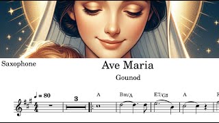 Ave Maria  Gounod  Partitura Saxofone [upl. by Arihat746]