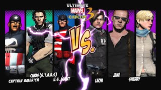 MVC3  Chris STARS Captain American US Agent vs Jake Sherry Leon 4K [upl. by Tri]