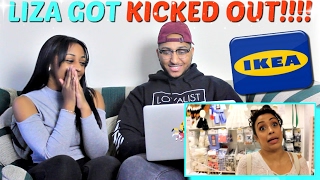 Liza Koshy quotI GOT KICKED OUT IKEA WITH LIZAquot REACTION [upl. by Ainesey]