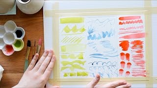 Beginner Watercolor Exercises Part 2 Mark Making [upl. by Ynaitirb136]