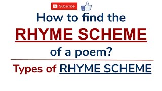 Rhyme Scheme of a poem  Types of Rhyme Scheme [upl. by Acinoda117]