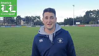 Ronan OMahony Garryowen FC backs and attack coach postmatch reaction AIL win v UCC [upl. by Aiker]