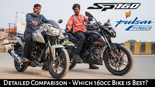 Honda SP160 Vs Bajaj Pulsar N160 Detailed Comparision  Which 160cc Bike is Best [upl. by Einner]