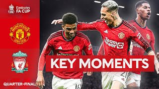 Manchester United v Liverpool  Key Moments  Quarterfinal  Emirates FA Cup 202324 [upl. by Rekyr]