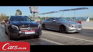 Drag Race Mercedes S 65 AMG Coupe vs Mercedes GLA 45 AMG [upl. by Carpio178]