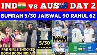 IND🇮🇳 1720 🥵 Dominating Performance vs AUS On Day 2  Bumrah 530 Jaiswal 90  Pak Public Reactions [upl. by Bilbe136]