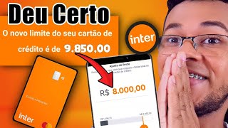 DEU CERTO Meu aumento de Limite no cartão de crédito do Banco Inter [upl. by Arrej]