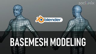 Modeling a character BaseMesh in Blender Tutorial [upl. by Elleret994]