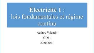 Introduction à lélectricité partie 1 [upl. by Hillari]