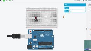 Blinking Led on Breadboard  Arduino Projects  Tinkercad [upl. by Hurless]