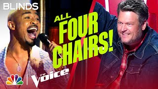 Kevin Hawkins FourChair Turn Performance of quotIsnt She Lovelyquot  The Voice Blind Auditions 2022 [upl. by Mcginnis231]