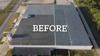 Before and After  Carlisle RhinoBond PVC Retrofit Roof System [upl. by Annairt173]