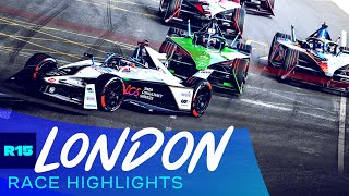 CHAOS in London as NEW Champion crowned  2023 Hankook London EPrix  Race Highlights [upl. by Yrrah]