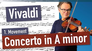 Vivaldi Concerto in A minor 1 Movement Op 3 No 6  Violin Sheet Music  Piano Accompaniment [upl. by Perce15]