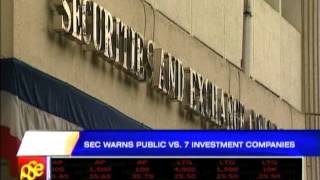 SEC warns public vs 7 investment companies [upl. by Alyaj]