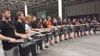 Top Secret Drum Corps of Basel meets the Blue Devil Percussion Team of Concord California [upl. by Enaffit]