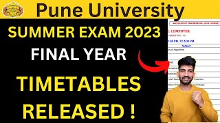 Pune University Final Year Timetables Released  SPPU Summer Exam Timetables 2023 [upl. by Nylram104]