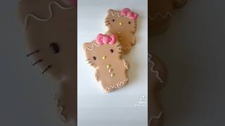 hello kitty gingerbread sugar cookies🎅🏼✨🎄 sugarglasscookie christmascookies smallbusiness [upl. by Ariada]