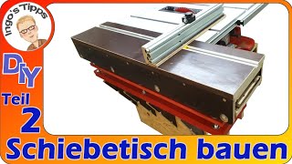 Schiebetisch für Tischkreissäge selber bauen mit Queranschlag DIY Schiebeschlitten Teil 2 IngosTipps [upl. by Marika]